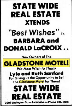 Gladstone Motel - Mar 1976 Ad On Sale (newer photo)